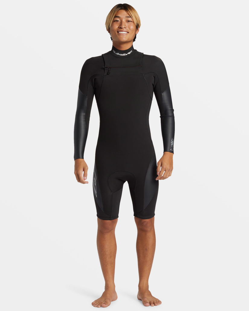 2/2mm Mercury Chest Zip Long Sleeve Springsuit - Black