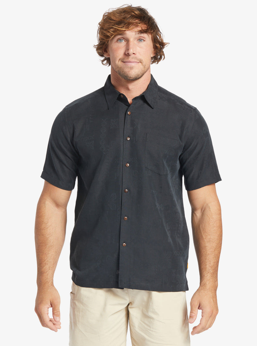 Waterman Manele Bay Short Sleeve Shirt - Black