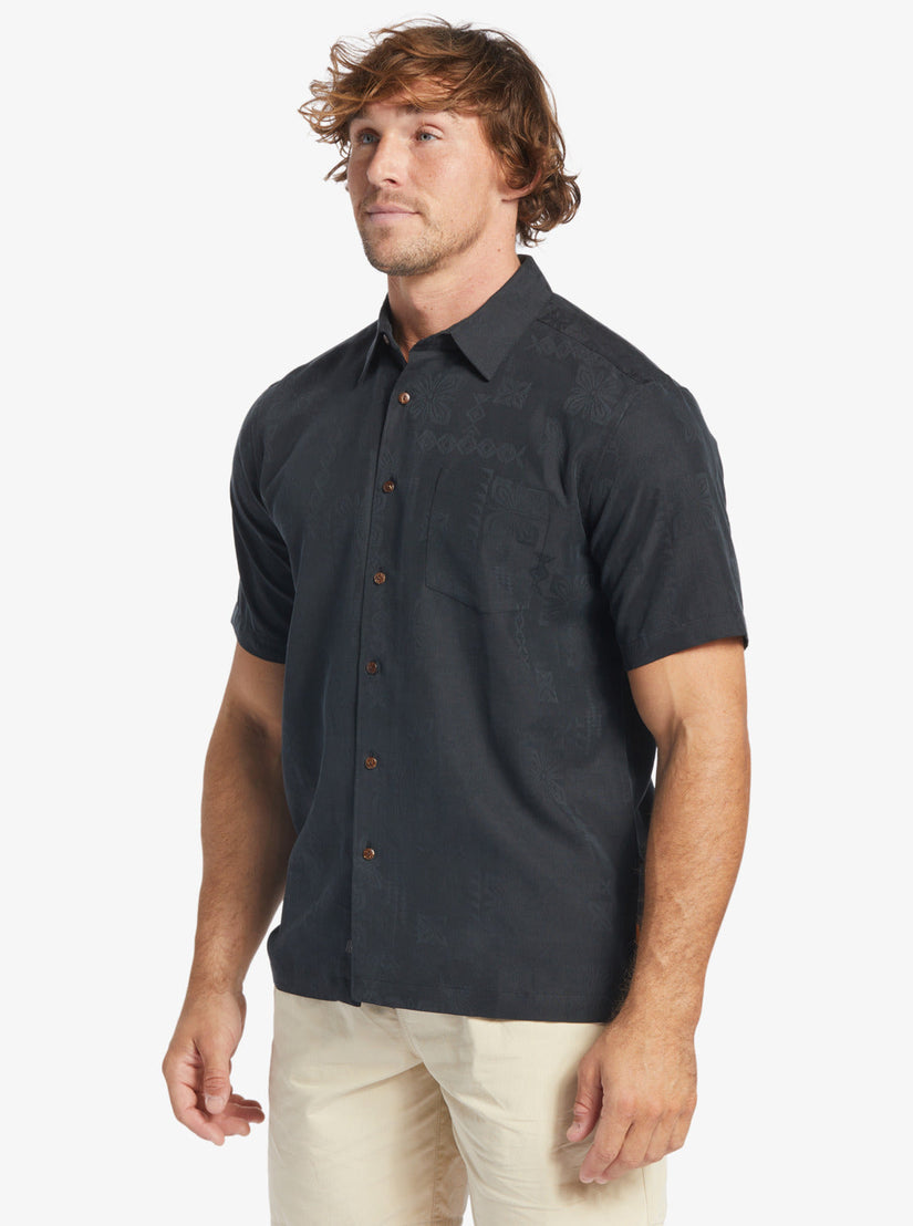 Waterman Manele Bay Short Sleeve Shirt - Black