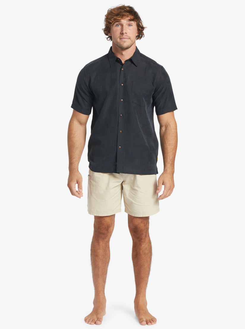 Waterman Manele Bay Short Sleeve Shirt - Black