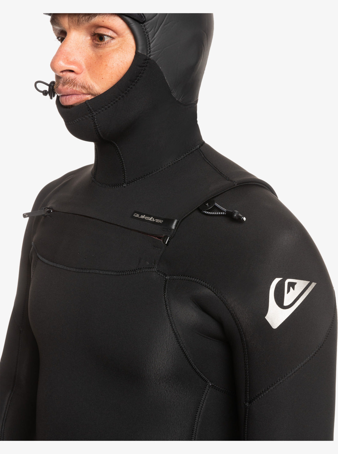 4/3 Everyday Sessions Hooded Chest-Zip Wetsuit - Black | Quiksilver